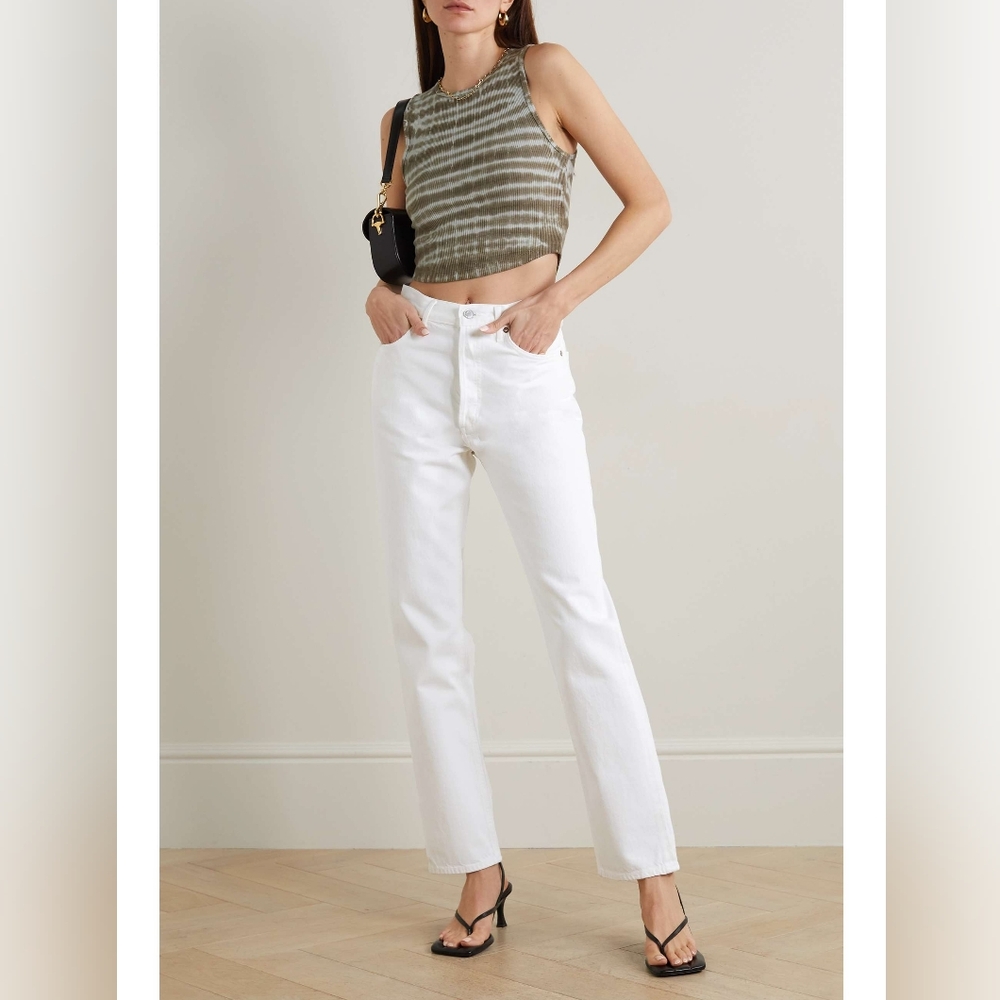 Agolde White Straight Leg Jeans